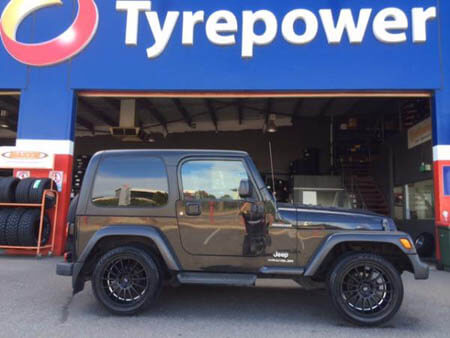 Jeep Wrangler fitted with 18 inch Satin Black GMAX Matrix 