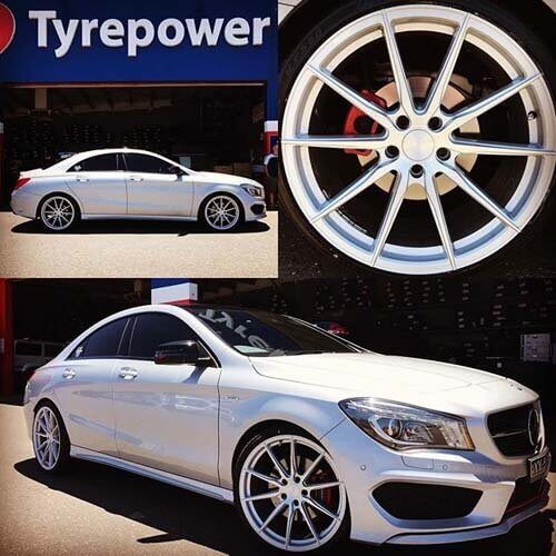 Mercedes CLA 250 Sport fitted with 20 inch Brush Face Silver Vertini RF1.1 