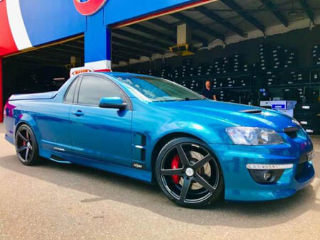 VE Maloo fitted with 20 inch Staggered Lenso Conquista 7 