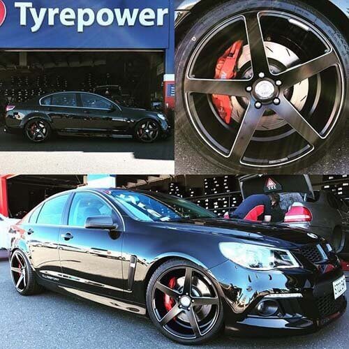 VF R8 Clubsport fitted with 20 inch Staggered Satin Black Chamfer Edge Lenso Conquista 7 