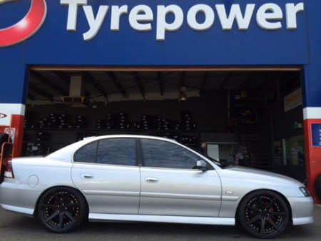 VY Commodore fitted with 20 inch Staggered Satin Black Vertini Dynasty 