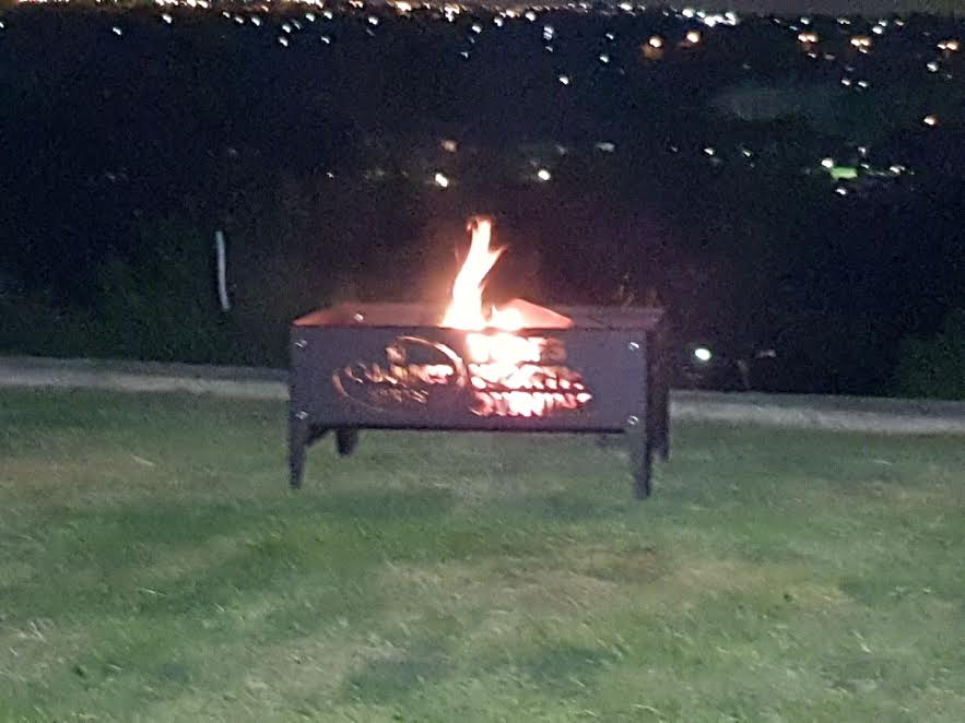 Getting settled in to enjoy a night by the fire courtesy of Cooper Tires. 